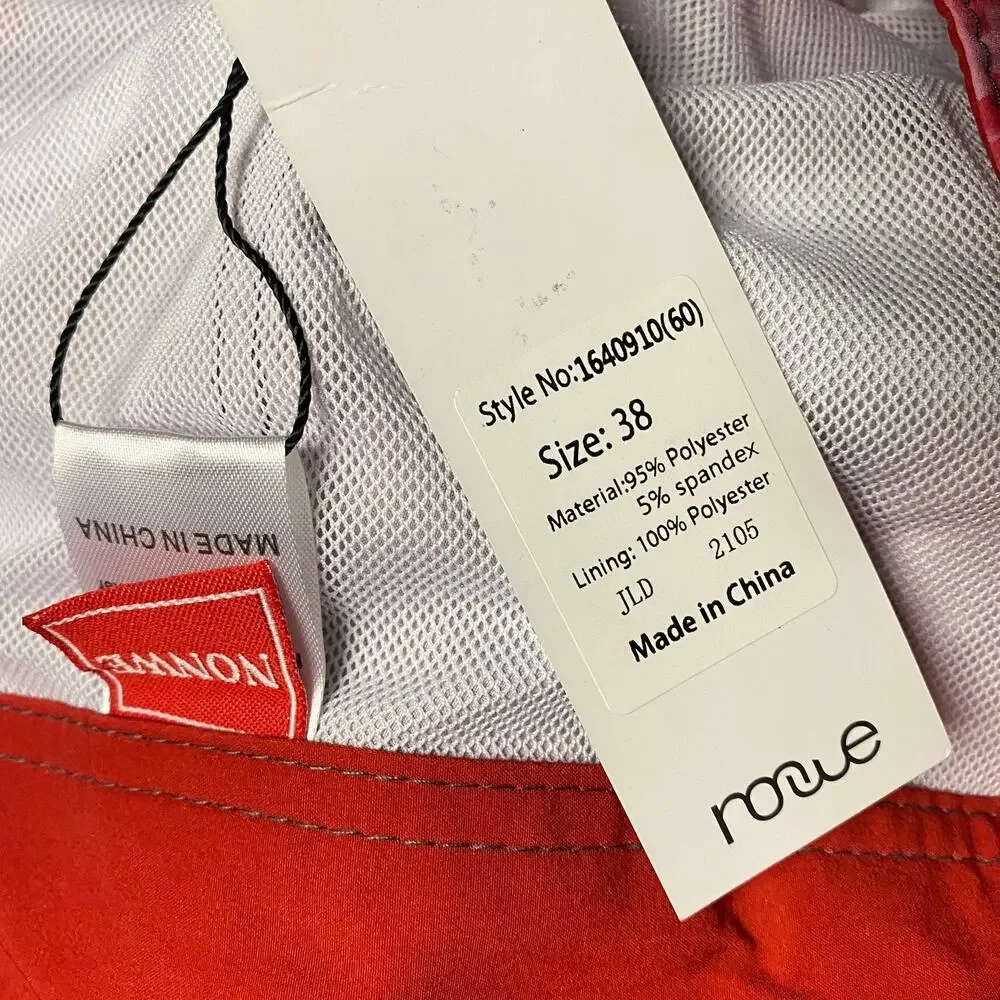 NWT Nonwe Red Tie Dye Sportswear Quick Dry Lined Board Shorts Men's Size 38
